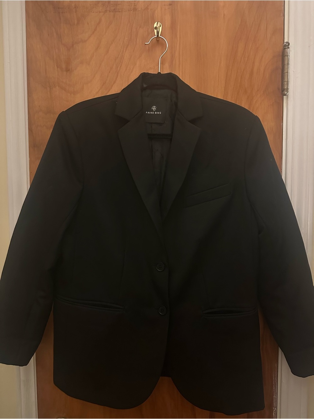 Anine Bing Black Single-Breasted Blazer